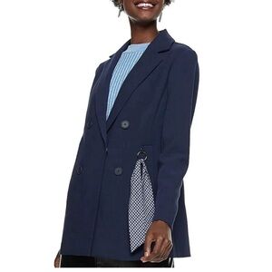 NWT Nine West Navy Blazer with Double-Breasted Design size 12 Large